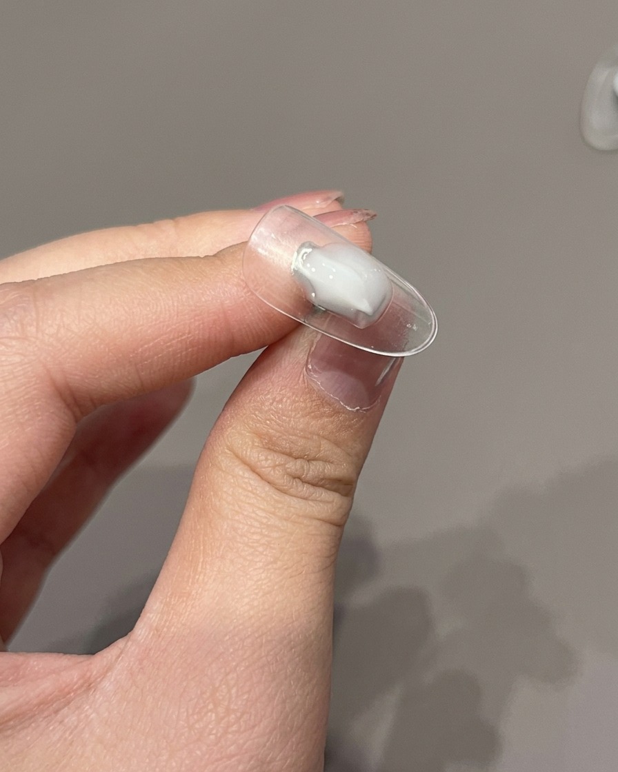 네일 아트가 모두 끝난 손톱에 투명하고 영롱한 탑코트를 바르는 브러시.