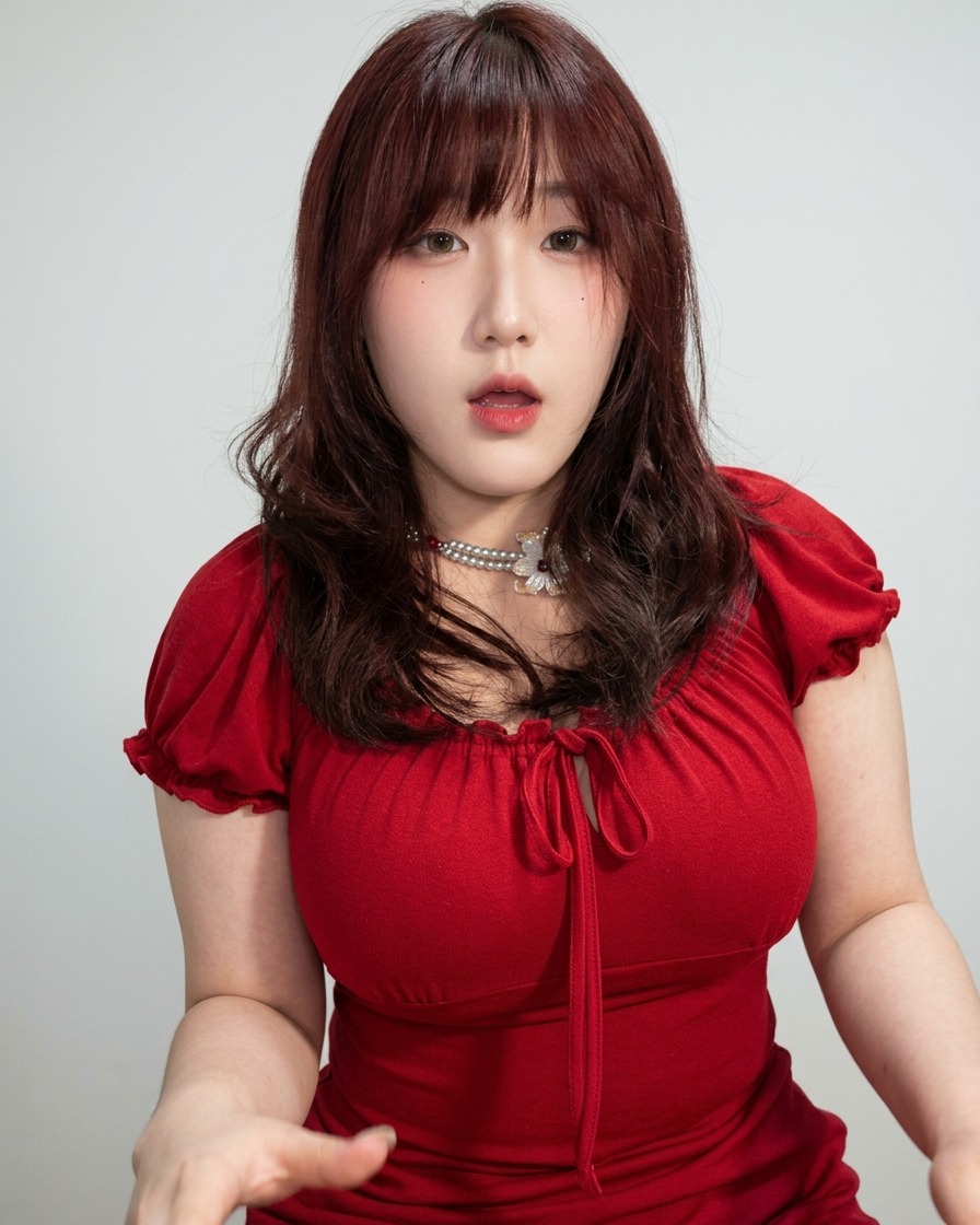 약지 손톱에 푸시아 젤 폴리시를 바르는 모습