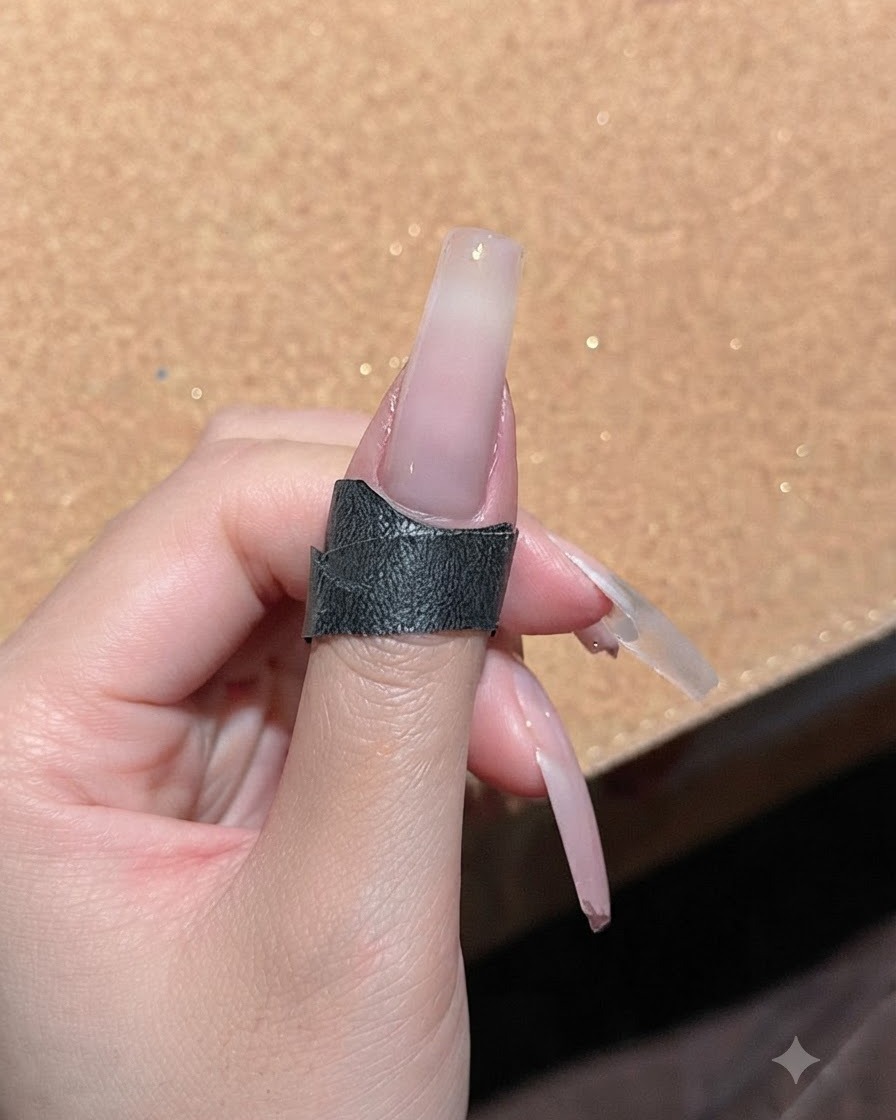 자석 배치를 앞두고 반짝이는 캣아이 젤이 도톰하게 얹어진 손톱.
