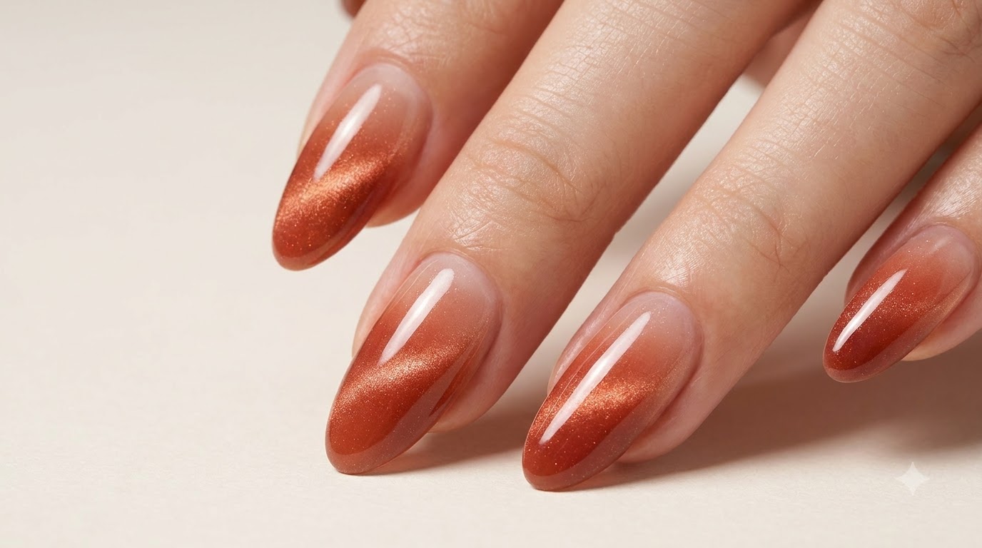 가을 겨울 맑은 웜톤 스킨 자석 젤 네일 그라데이션 튜토리얼